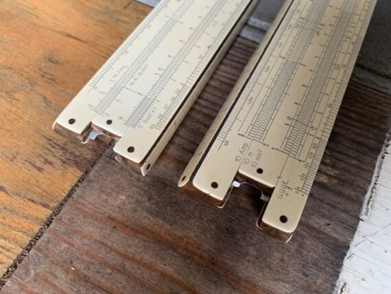 Faber Castell 2x 378 electro slide rule in case 1940 Germany