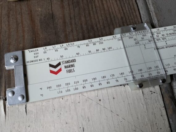 Pickett N808-T pocket slide rule Marine Fuels sleeve USA 1960
