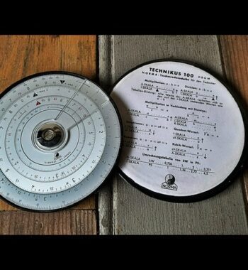 Norma Technikus 100 circular slide rule case Norma 1970 Germany
