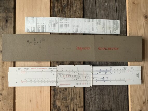 Aristo stahlbeton 939 Göttsch concrete slide rule case 1960 Germany