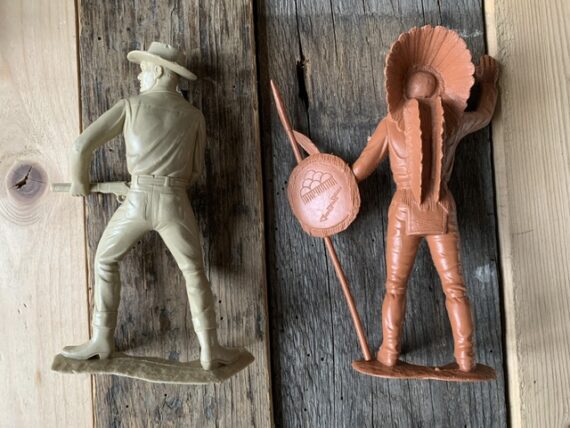 4x Large 6" 15 cm figures Indian Cowboy plastic 1960 Italy - Image 5