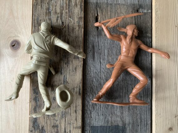 4x Large 6" 15 cm figures Indian Cowboy plastic 1960 Italy - Image 7