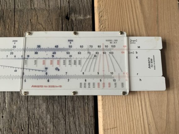 Aristo stahlbeton 939 Göttsch concrete slide rule case 1960 Germany