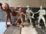 4x Large 6" 15 cm figures Indian Cowboy plastic 1960 Italy