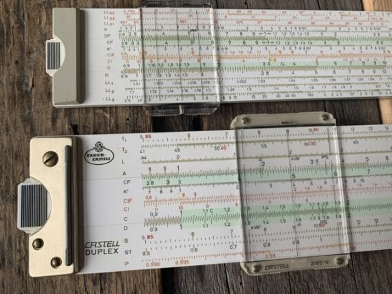 Faber Castell 2x Duplex 2/82N and 62/82N slide rule in case 1970 Germany - Image 11