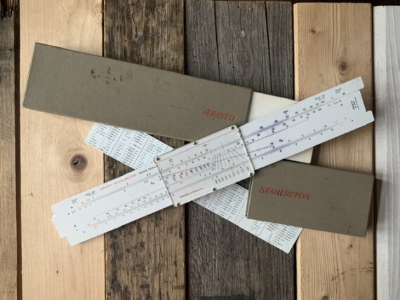 Aristo stahlbeton 939 n=15 Göttsch concrete slide rule case 1960 Germany - Image 2