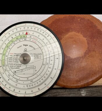 Loga Topo 6400A circular Surveyor slide rule in case 1950 Switzerland