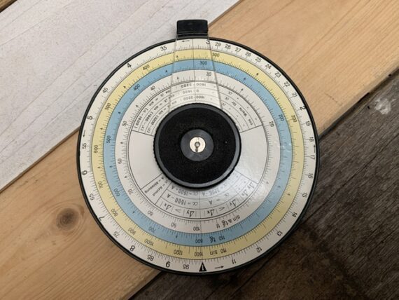 Loga Topo 6400A circular Surveyor slide rule in case 1950 Switzerland