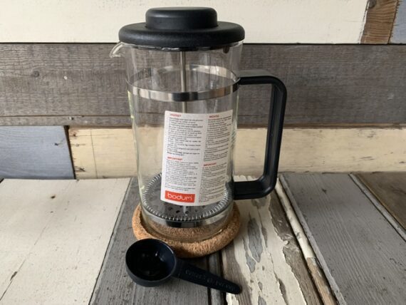 Set of 7 Bodum Bistro black handle glasses French press Picard 2000 Denmark - Image 3