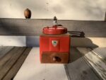 Peugeot Peuginox red coffee grinder 1950 France