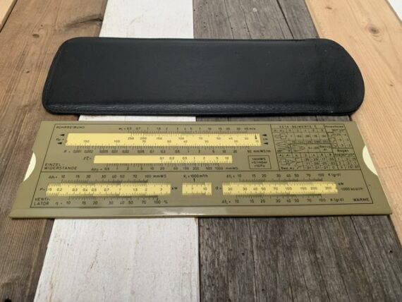 Air duct calculator 1/77 Luftkanäle slide chart 1960 Germany