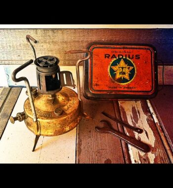 Radius Ltd 21 brass camping Stove box 1950 Sweden