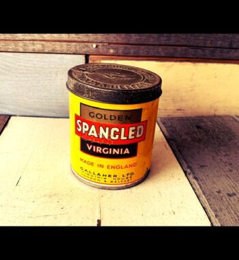 Spangled Golden Virginia cigarettes tobacco tin can 1940 England