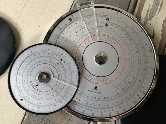 2x Norma Mercuria 190 + 100 Technikus circular slide rules full set 1970 Germany