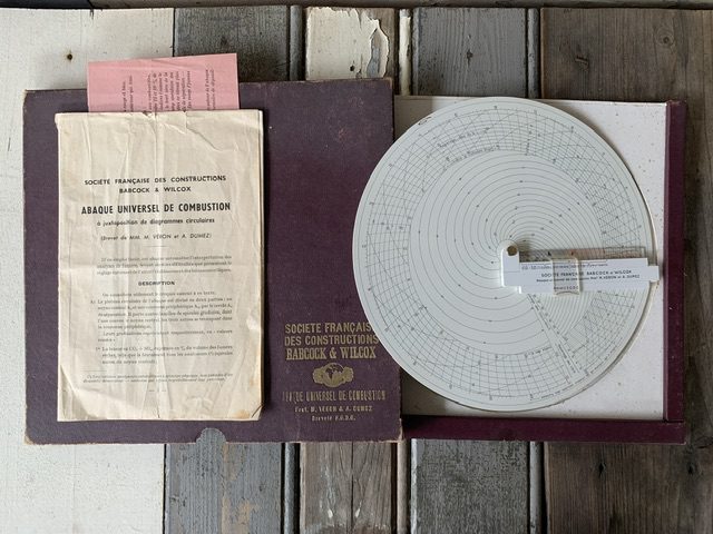 Graphoplex combustion slide rule