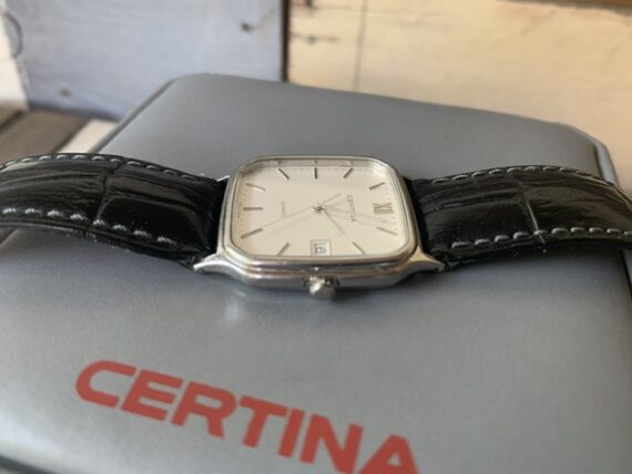 Certina unisex quartz watch 30mm steel box papers 1980 - Image 8