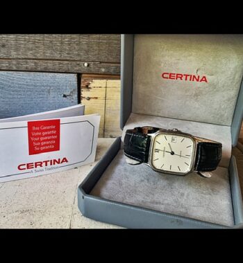 Certina unisex quartz watch 30mm steel box papers 1980