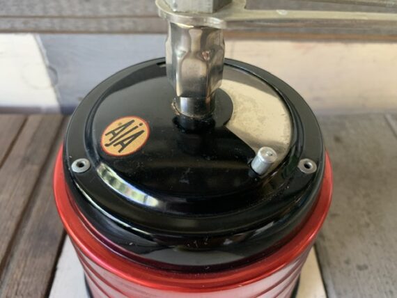 AJA candy apple red metallic coffee grinder 1960 Norway