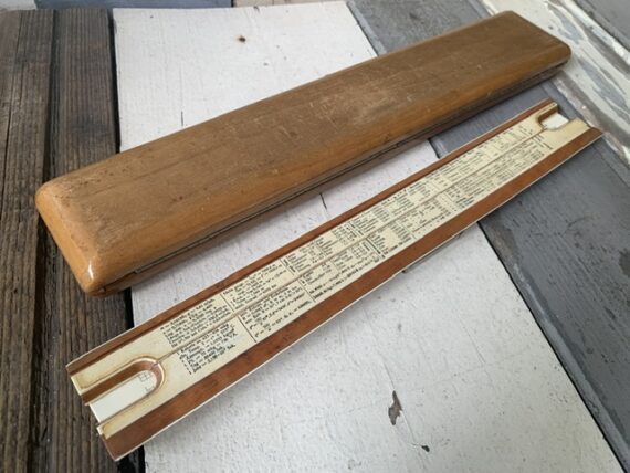 Nestler 23R Einstein slide rule in wood display case 1930 Germany - Image 10