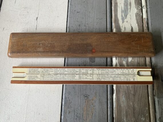 Nestler 23R Einstein slide rule in wood display case 1930 Germany - Image 5