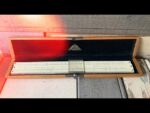 Nestler 23R Einstein slide rule in wood display case 1930 Germany