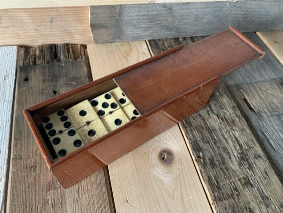 Double 6 Domino ebony Ivory set handmade in box 1900 Holland - Image 7