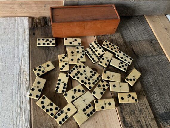 Double 6 Domino ebony Ivory set handmade in box 1900 Holland - Image 3