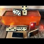 Double 6 Domino ebony Ivory set handmade in box 1900 Holland