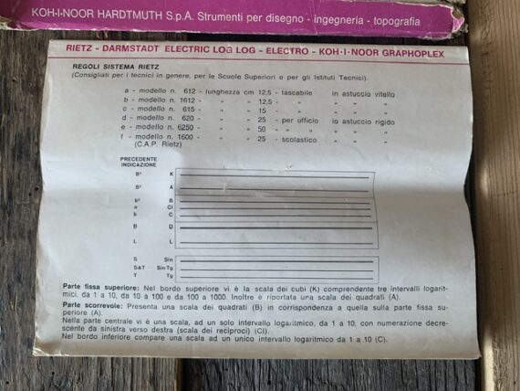 Graphoplex Koh-I-Noor Rapido-Math 10021 pocket slide rule 1960 Italy - Image 6