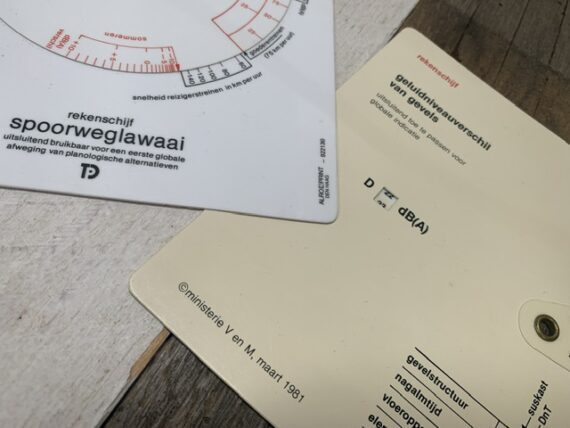 2x ALRO sound noise slide rule charts 1980 Holland