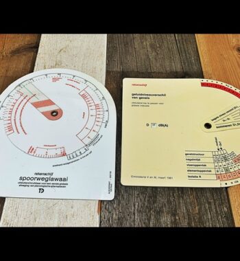 2x ALRO sound noise slide rule charts 1980 Holland
