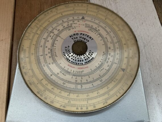 Alro Muiderkring Radio Electronics slide rule metal case 1950 Holland