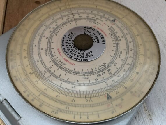 Alro Muiderkring Radio Electronics slide rule metal case 1950 Holland