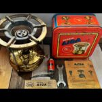 Aida 100 brass camping Stove complete in box 1978 Germany
