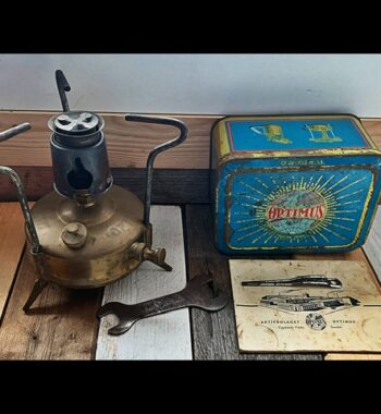 Optimus 00 small brass camping Stove box 1950 Sweden