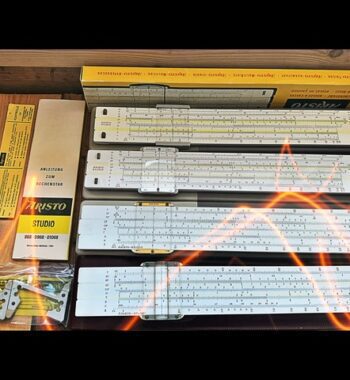 4x Aristo 0968 slide rule versions with acces 1950-1970 Germany