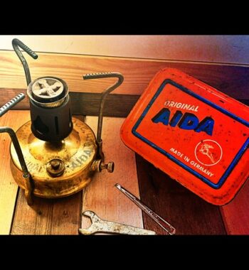 Aida 220 small brass camping Stove box 1970 Germany