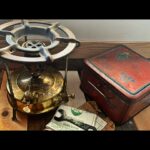 SVEA 126L brass camping stove Sievert in tin 1960 Sweden