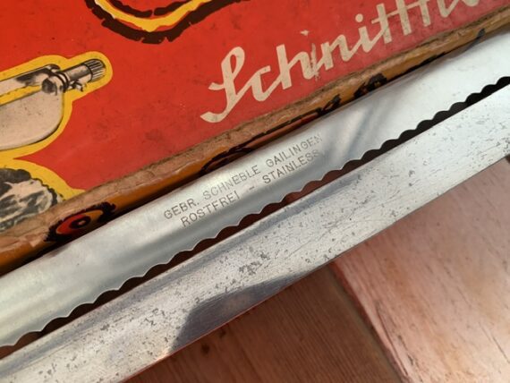 Schnittfix 2 bread knife box Man Tool 1970 Germany