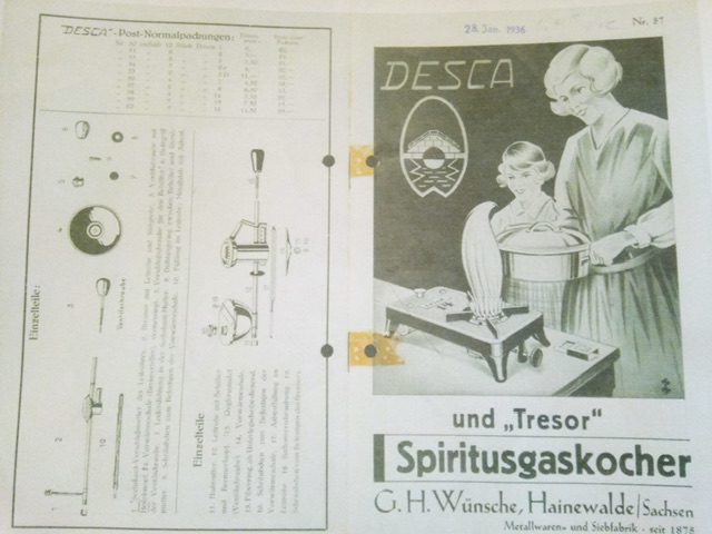 Desca Sachsen Germany 1936 advertisment Tresor
