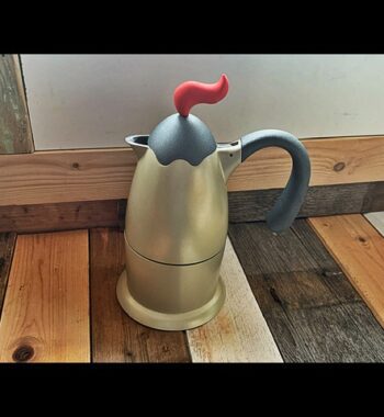 Bugatti Vulcano 6 cup moka pot Teseo Berghella 2000 Italy