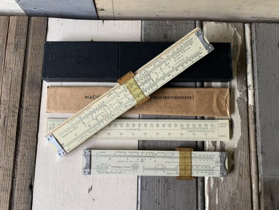 Soviet KL-10 KL-8 pocket Air Navigation airplane slide rules 1946 1964 USSR
