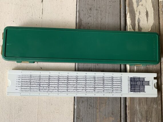 Faber Castell 111/66 Demegraph sys Schirmer printing slide rule case 1968 Germany - Image 5