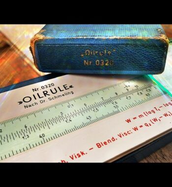 Nestler 0320 Oilrule sys Schmeling slide rule with container 1969 Germany