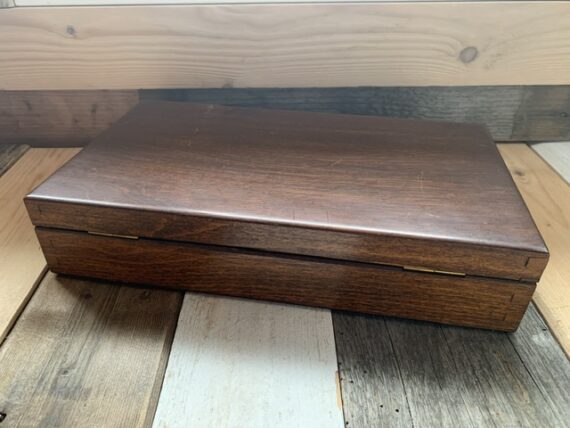 Vintage Poker set wood box chips dice cards 1930 Holland - Image 10