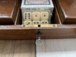 Vintage Poker set wood box chips dice cards 1930 Holland - Image 8