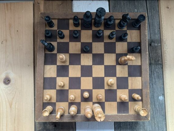 Chess checkers backgammon board game box set 1930 Netherlands - Image 5