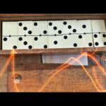 Double 6 Domino white bakelite set handmade in box 1950 Holland