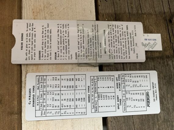 Foxboro valve and meter pockets slide rule PUB-34 set 1963 USA - Image 3
