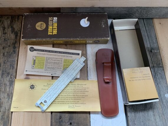 Pickett N600-T Log Log rule sleeve box 1960 USA